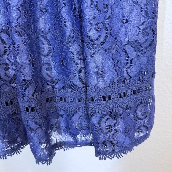 Blue Lace Mini Dress Cocktail Medium - Picture 7 of 14